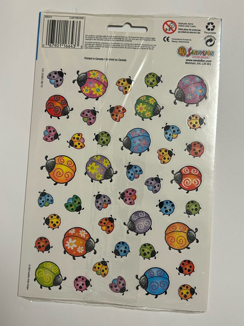 SandyLion Multi-Color Ladybug Stickers - 75+ Pack - Picture 2 of 2